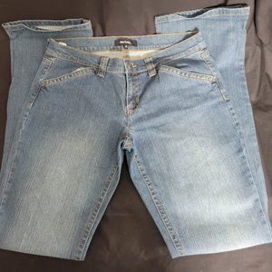 Women's Daisy Fuentes Blue Jeans Size 10 Light Indigo Wash Denim Dungarees Sexy